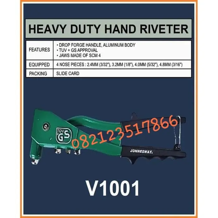 JONNESWAY HAND RIVETER HEAVY DUTY JONESWAY TANG RIVET - V1001
