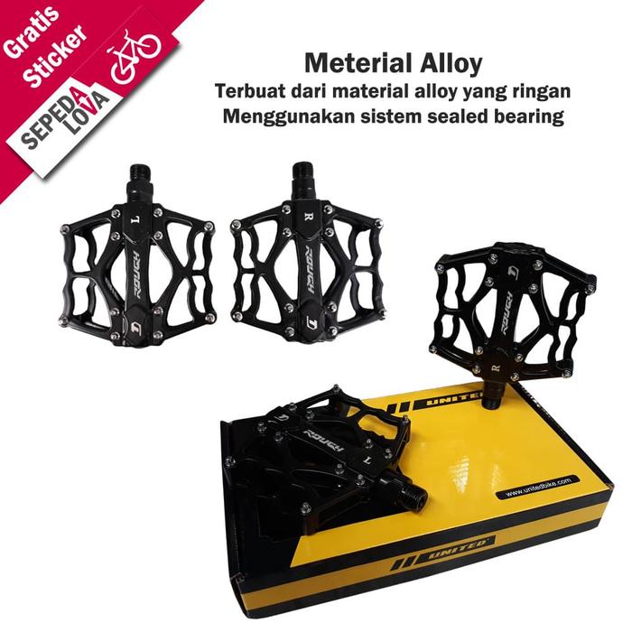 Gambar Pedal Sepeda Alloy United P-25 Black dari Sepedalova Kota Serang Tokopedia