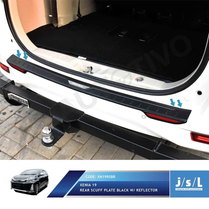 Gambar JSL Sillplate New Xenia 2019 Rear Scuff Plate Black Activo W/Reflector dari Autotivo Official Kota Tangerang Selatan Tokopedia