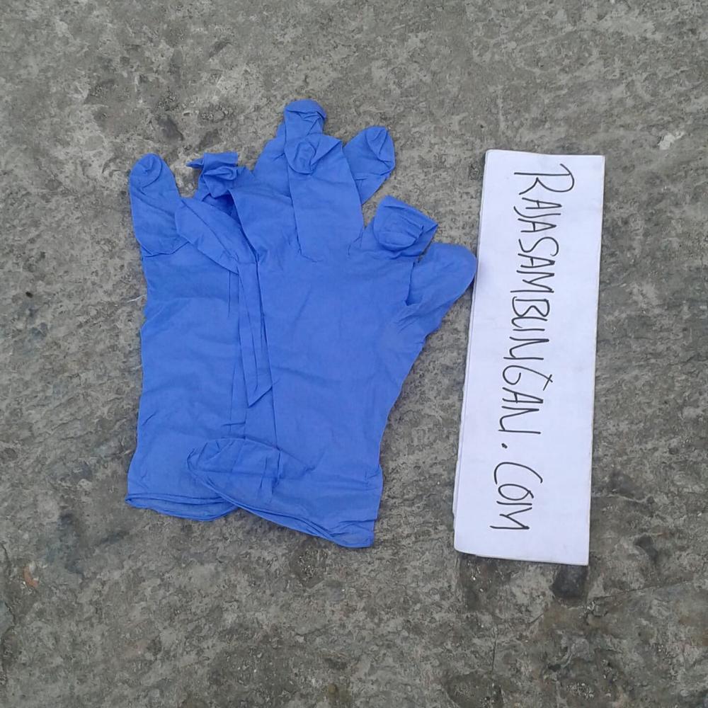 sarung tangan karet nitrile biru sarung tangan steril bersih