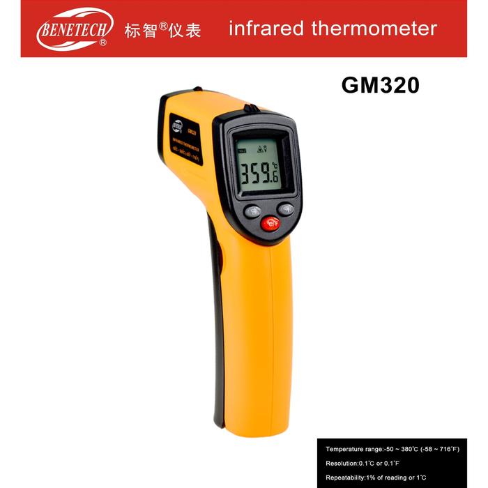 Gambar Infrared Thermometer Benetech GM320 Termometer Gun Termogun GM-320 dari HRDIK Kota Administrasi Jakarta Utara Tokopedia
