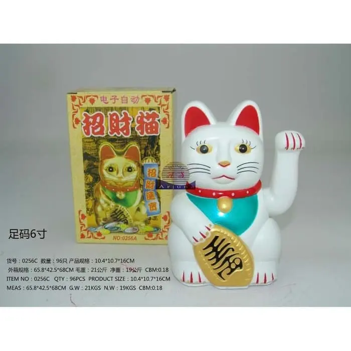 kucing rejeki Kucing maneko neki / lucky cat baterai tinggil 16cm 3