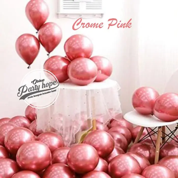 Balon Chrome Pink / Balon Metalik Chrome / Ballon Latex Metalic Chrome