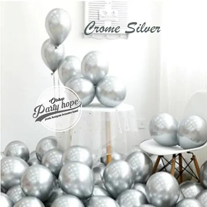 Balon Chrome Silver / Balon Chrome / Balon Latex Metalic Chrome Gray