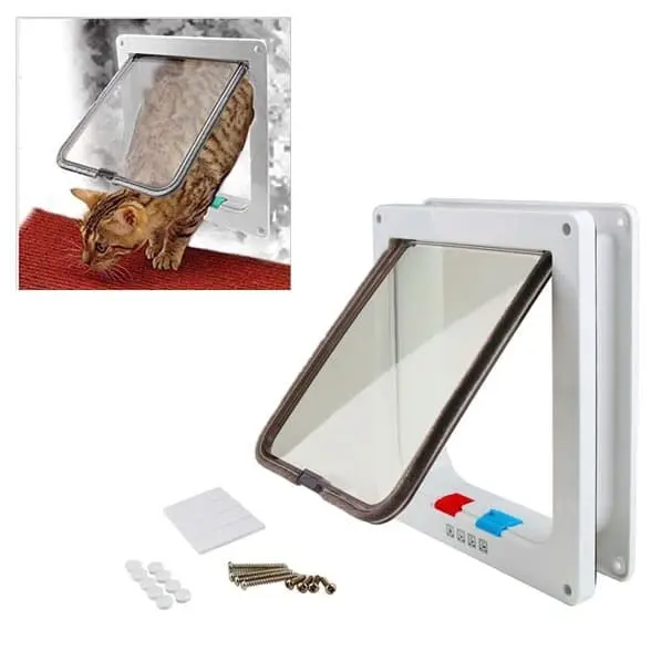 Cat Flap Door Magnetic Pet Door | Ukuran Pintu 15x15.5 cm, Ukuran Keseluruhan 19x19.8 cm