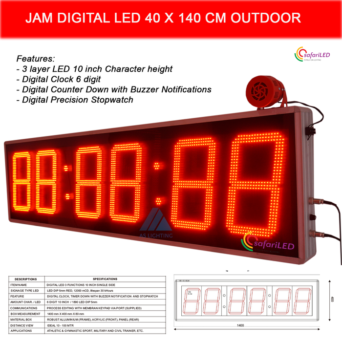 Jual Papan Stopwatch Digital LED Countdown / Jam Digital Besar 140cm x ...