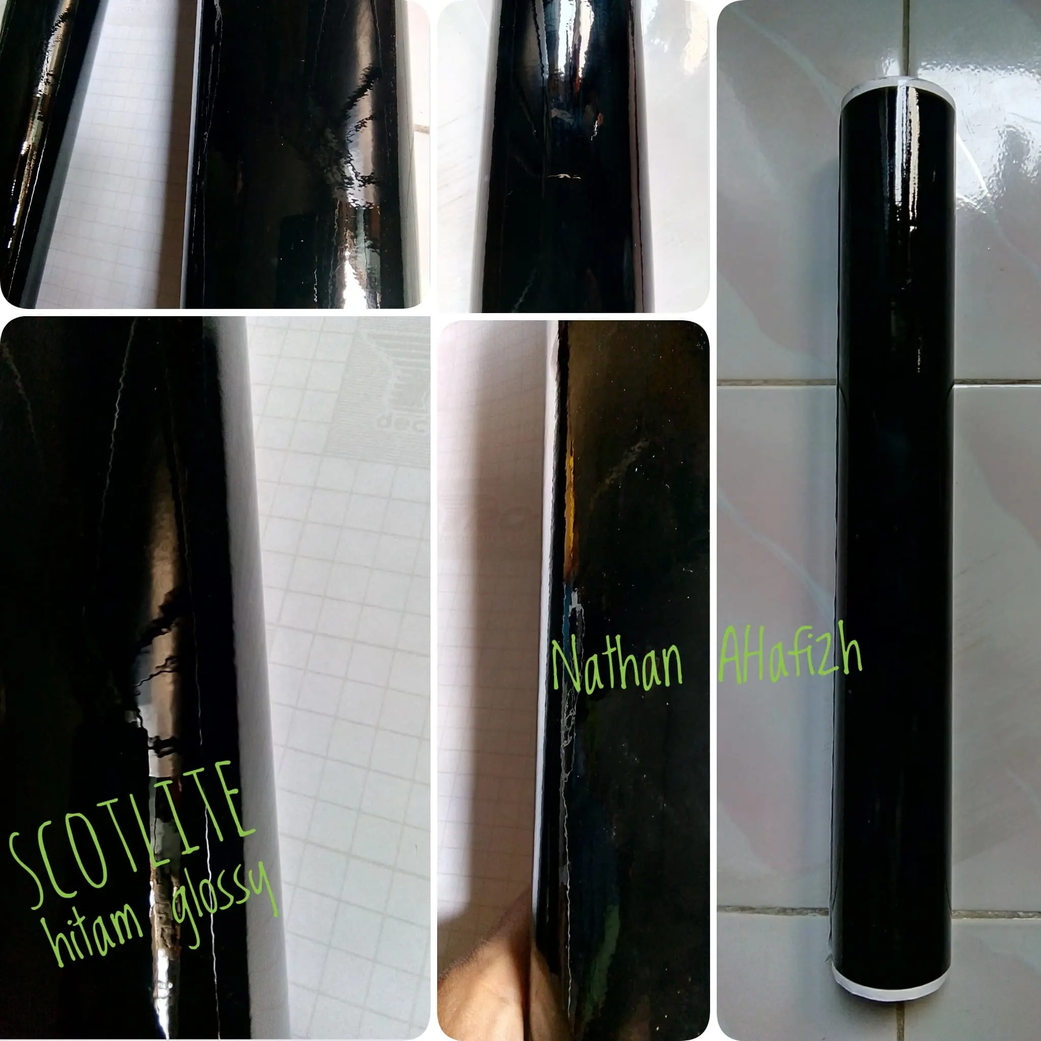 stiker scotlite hitam glossy black sticker skotlet motor mobil