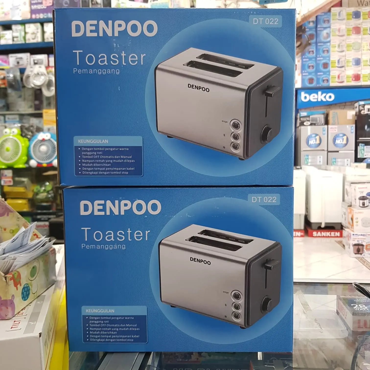 TOASTER DENPOO DT022, PEMANGGANG ROTI STENLISS