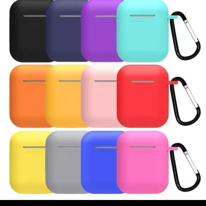 TERMURAHHHH ! CASE SILICONE AIRPODS 1/2 with carabiner