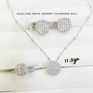 1 set jewellery model berlian- perhiasan emas cincin, anting liontin