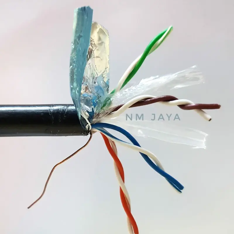 VascoLink Kabel LAN FTP Outdoor CAT6 Hitam Aluminium Foil & Ground 4 Pairs RJ45 Cat6 Vascolink Harga Per Meter 3