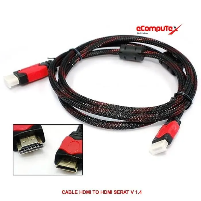 CABLE HDMI TO HDMI SERAT V 1.4 1,5M, 3M, 5M, 10M,15M,20M SERAT/JARING 0