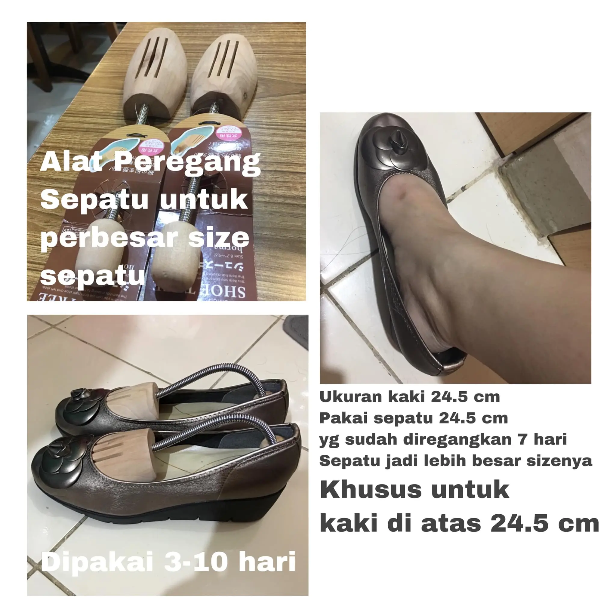 perenggang perbesar size sepatu