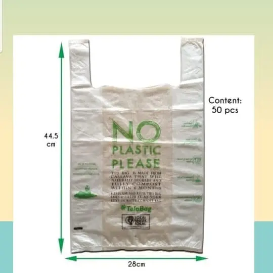Plastik ramah lingkungan 28x44.5cm isi 10 lbr|No plastic