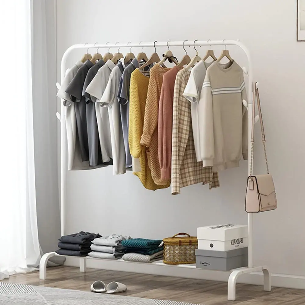 LX110 Rak Besi Serbaguna Gawang Pakaian Baju Topi Sepatu Hanger - WHT