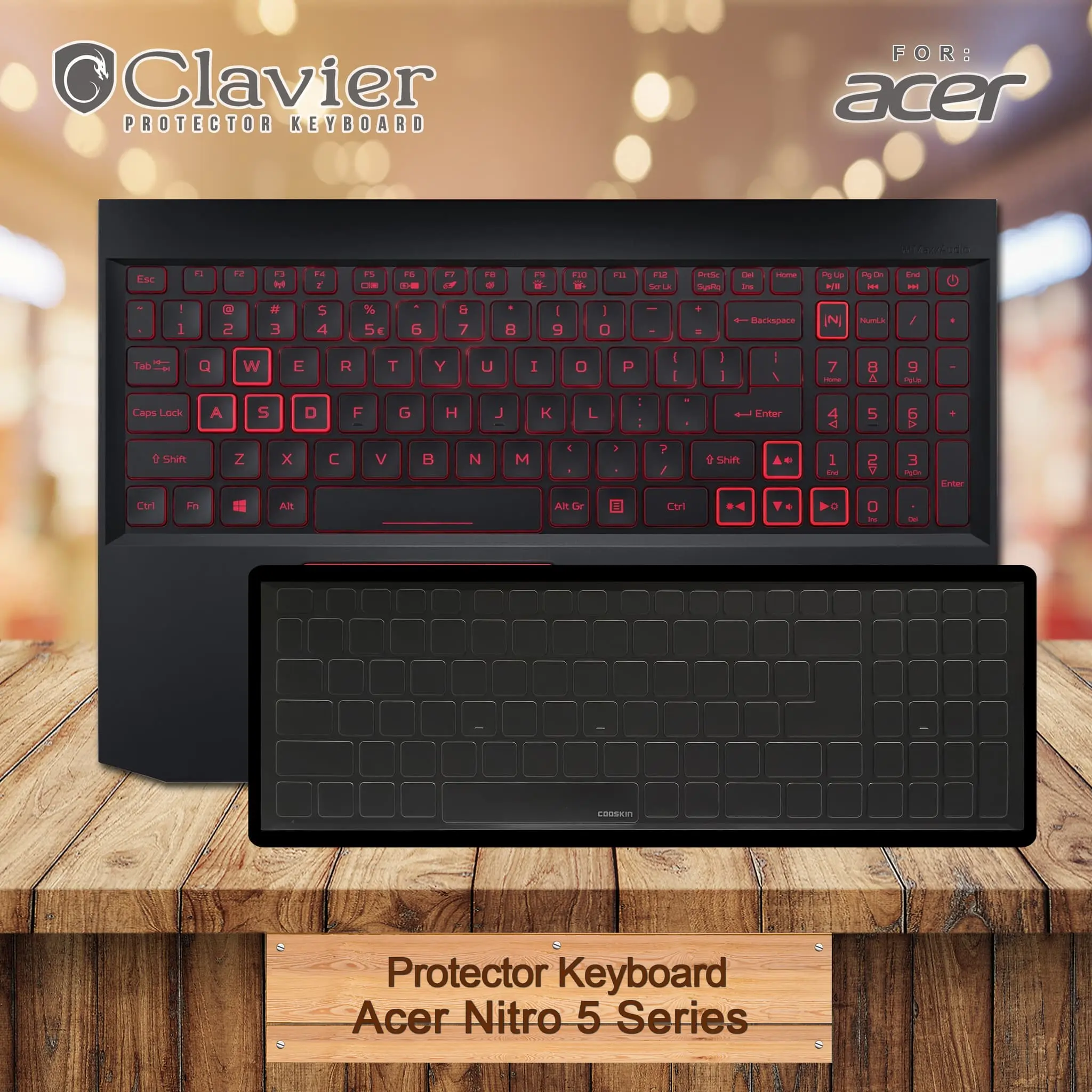 Keyboard Protector Cover Kompatibel untuk Acer Nitro 5 AN515-54-729J 729J 714C Cooskin