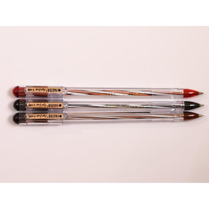 Gambar Ballpoint /Pulpen Faster C600, 0.7mm -Black, Blue &Red - Hitam dari Faster Indonesia_NEW Kota Tangerang Selatan Tokopedia