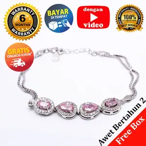 Gelang Perak EMAS PUTIH ASLI KOREA - WBR 030 (Garansi 6 bulan)