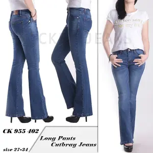 Ckey Celana Jeans Cutbray Wanita / Cutbray Jeans Middle Waist