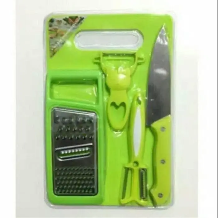 pisau Set 5 In 1 - Talenan Gunting Parutan Peeler - Knife Kitchen Set