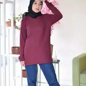 Baju Atasan Menyusui Kaos Busui Maroon Wafer Allsize