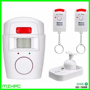 Alarm Anti Maling Infrared PIR Sensor Gerak 2 Remote - White