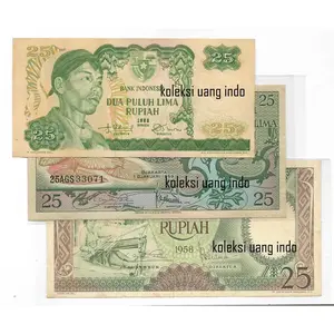 Uang Kuno Set 25 Rupiah Beda Generasi