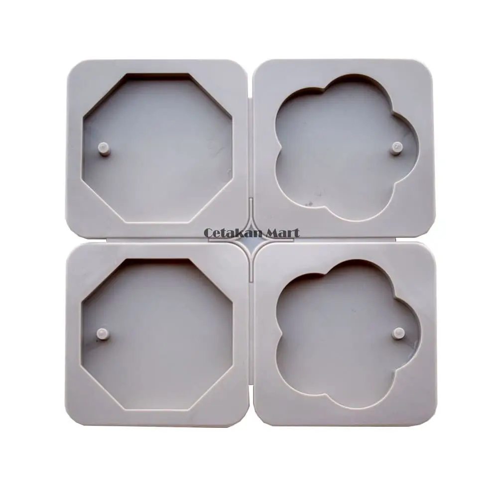 CM Cetakan Lilin Wax Flower Octagon 4 cav Silikon