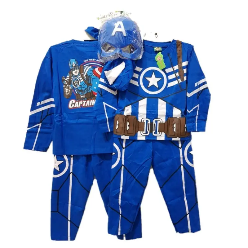 Setelan Kostum Superhero/Setelan Anak Cowok/ Setelan Anak Laki+Topeng 4