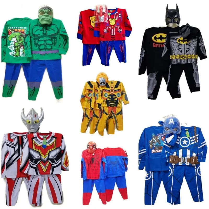 Setelan Kostum Superhero/Setelan Anak Cowok/ Setelan Anak Laki+Topeng 0