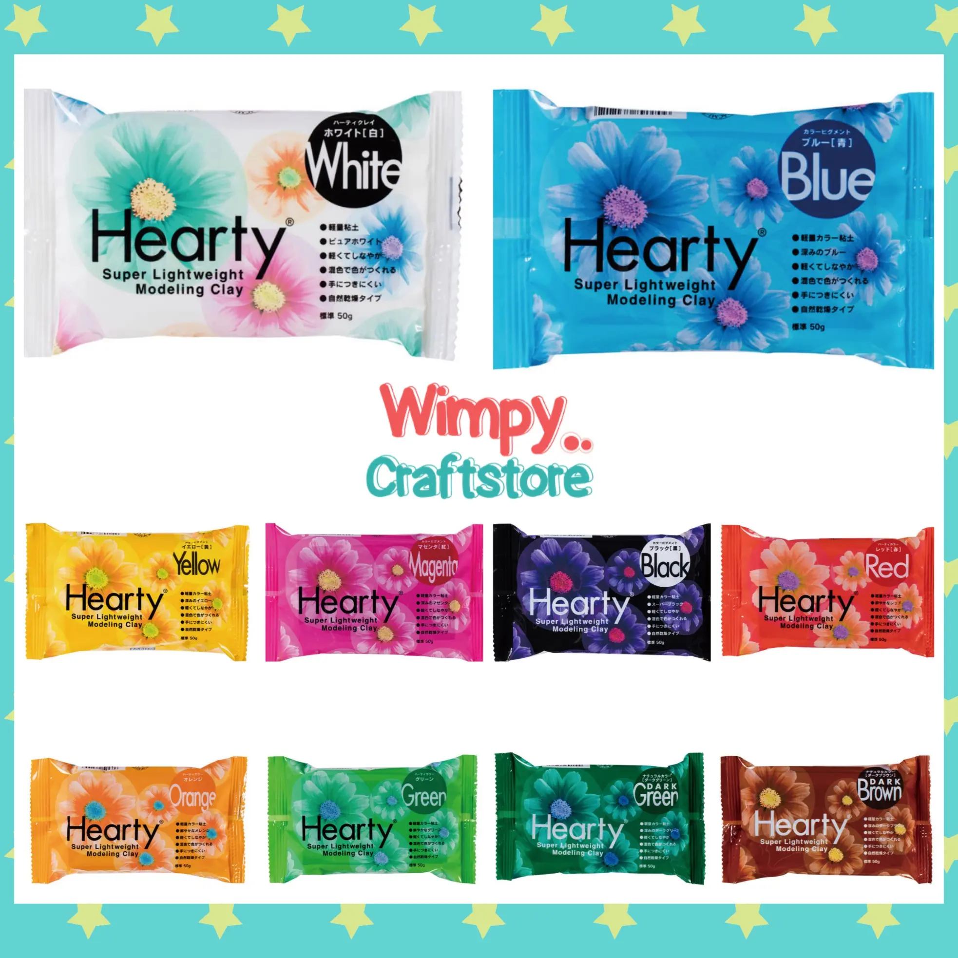 Hearty Clay Air Dry Clay Padico Japan Bahan Clay Kerajinan Tangan 50gr