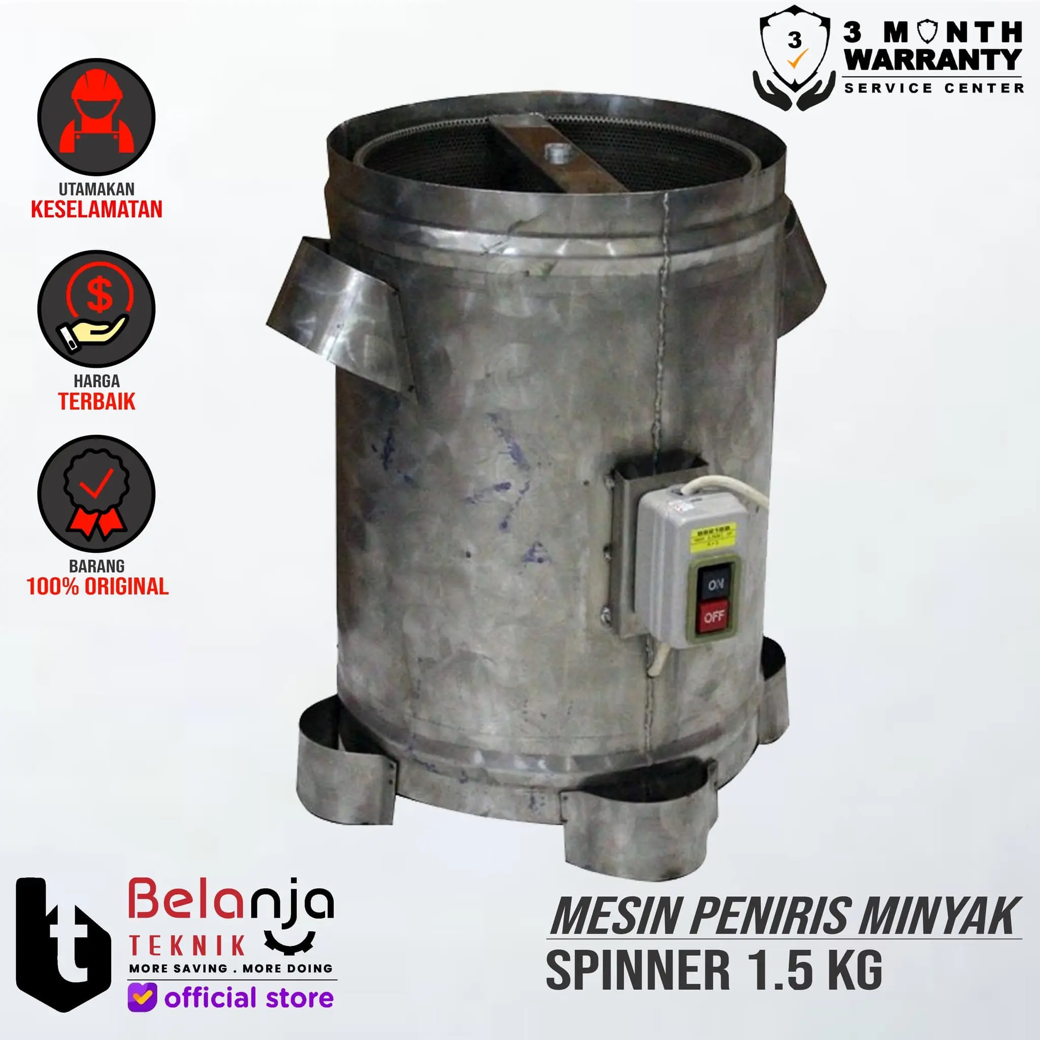 Mesin Peniris Minyak 1.5 KG 180 Watt Spinner 1.5KG