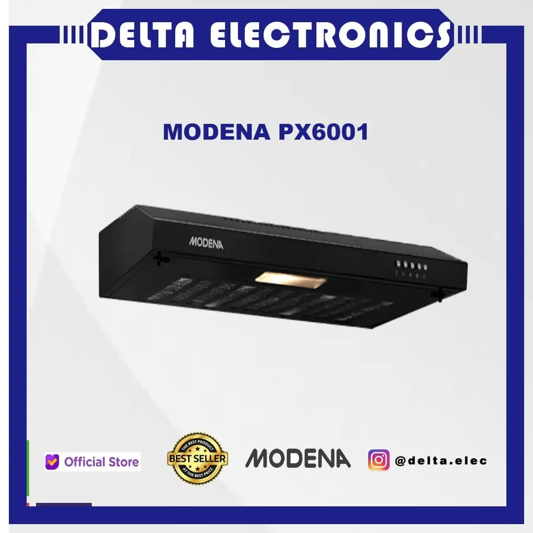 Modena PX6001 Cooker Hood Slim 60cm Hitam ESILE - PX 6001