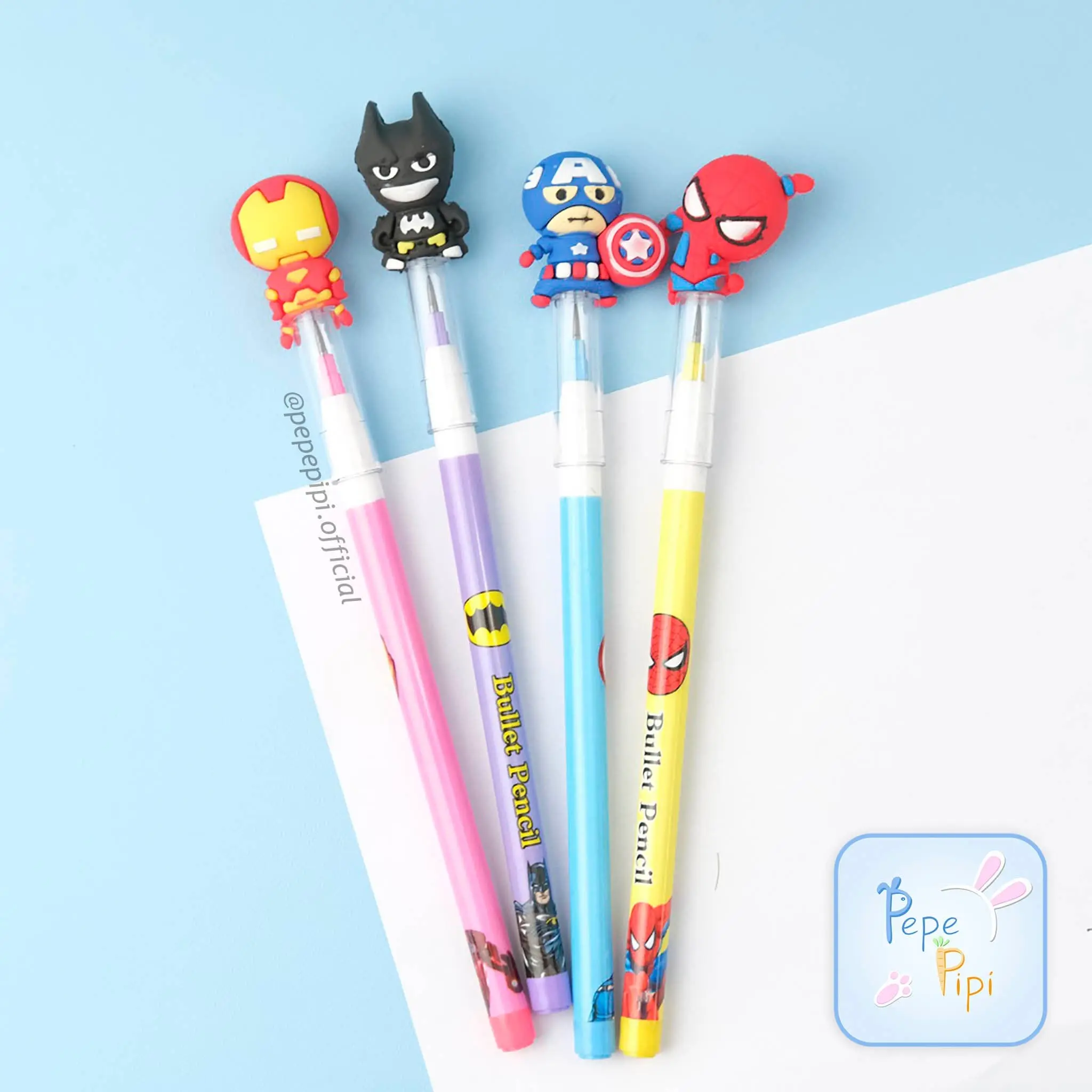 Pensil Avengers Batman Peluru Lantu Susun Bensia Refill Isi Super Hero
