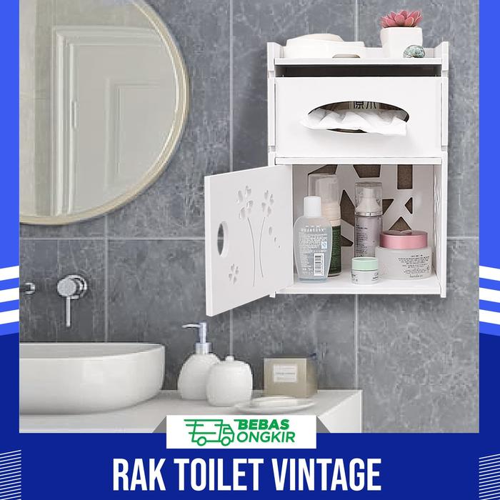Gambar RAK TISSUE TOILET / RAK DINDING VINTAGE / RAK KAMAR MANDI / RAK TISU dari JADI AJA Jakarta Barat Tokopedia