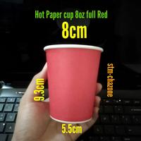 Gambar Full Red Paper cup 8oz /gelas kertas merah panas 8oz /cup hot Red 8OZ dari CHAZONE-STM Kota Administrasi Jakarta Utara 3 Tokopedia