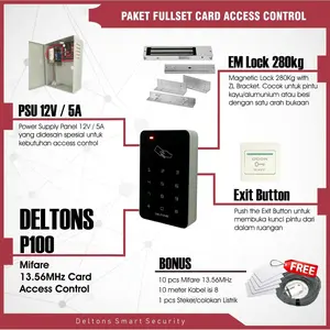 Paket DELTONS RFID Card 13.56MHz Access Control pintu satu arah bukaan