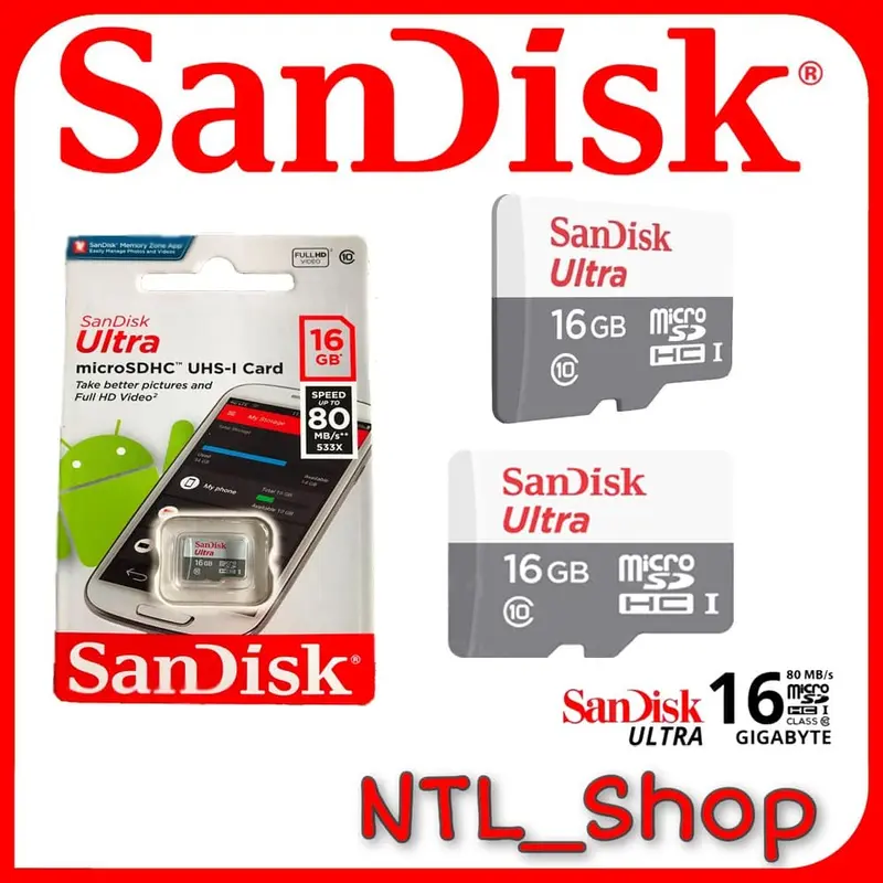 SANDISK MICRO SD 16GB CLAS 10 Sandisk Memori MicroSD 16GB 1