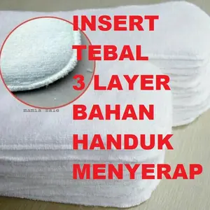 1 pcs INSERT 3 LAYERS tebal lapisan pelapis clodi popok kain 3 lapis