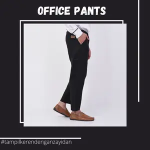 Celana Kantor Pria Muslim Zayidan - Hitam