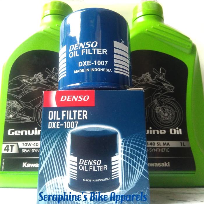 Gambar PAKET OLI KAWASAKI 10W40 + FILTER OLI DENSO|NINJA 250FI Z250 FI VERSYS dari SERAPHINE's BIKE APPARELS Kota Administrasi Jakarta Selatan Tokopedia