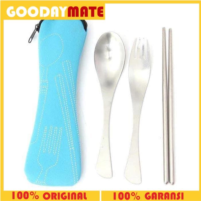 Gambar KNIFEZER Set Perlengkapan Makan Sendok Garpu Sumpit -CJ0091-Ocean Blue dari Goodaymate Indonesia Kota Administrasi Jakarta Barat Tokopedia