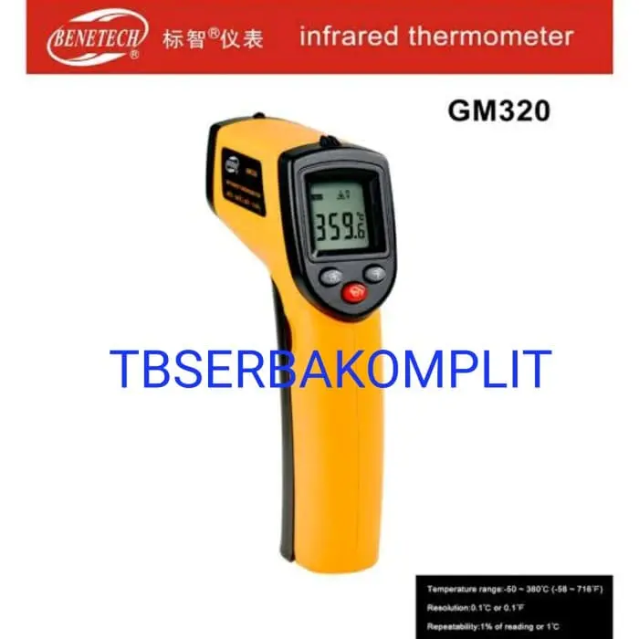 Benetech GM320 Infrared IR Termometer Thermogun Termogun GM 320 Suhu