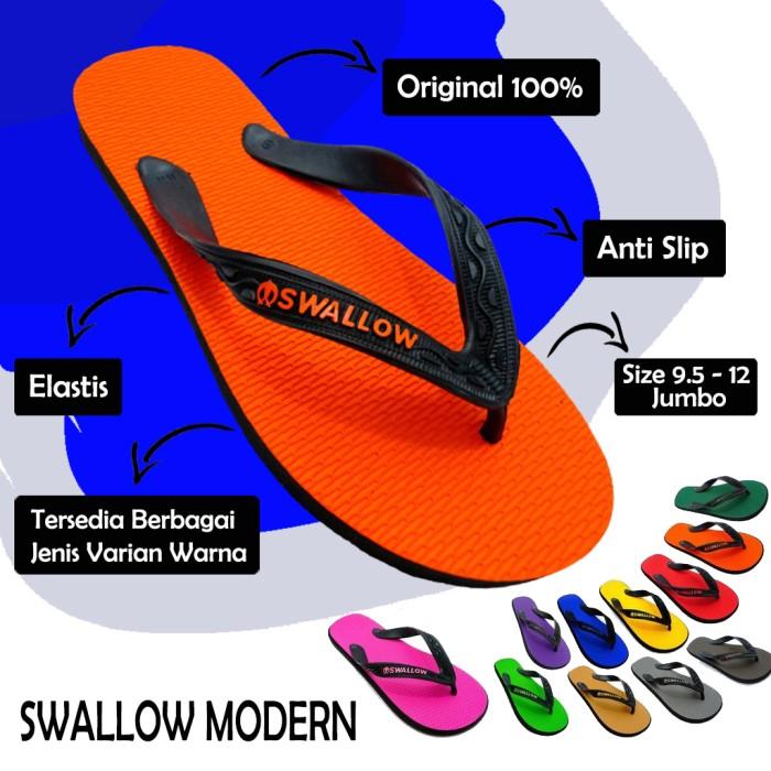 Gambar Sandal Jepit SWALLOW Modern 108 D [Orange] - Jumbo Size Ready dari Lapak Barakka Kota Bandung Tokopedia