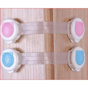 PENGAMAN ELASTIS PINTU LEMARI LACI BENING MOTIF BULAT BERUANG SMILE