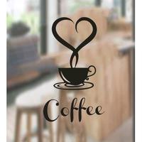 Gambar Stiker Dinding / Stiker Kaca / Wall Sticker (Secangkir Kopi Hati) dari Dunia Jasmine Kota Surabaya 2 Tokopedia
