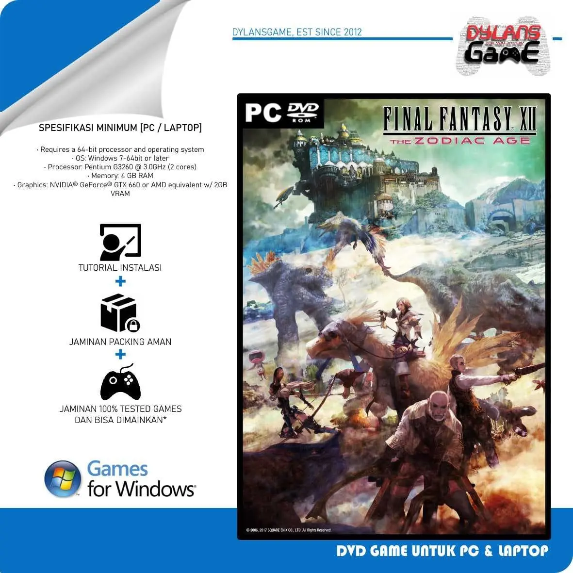 Final Fantasy XII The Zodiac Age | DVD Game PC / PC Games