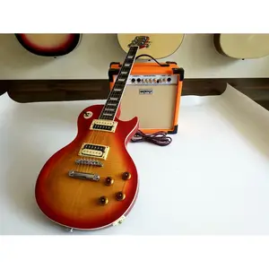 paket Gitar Listrik Gibson Lespaul cerry amply orange kabel jack