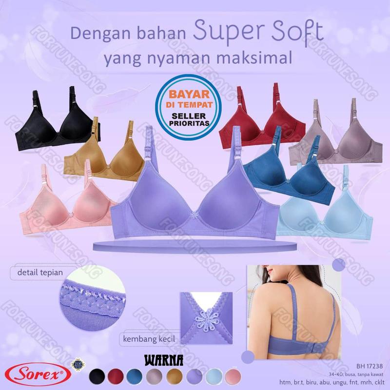 Bra SOREX Super Soft Tanpa Kawat Aneka Warna TIPE 17238 0