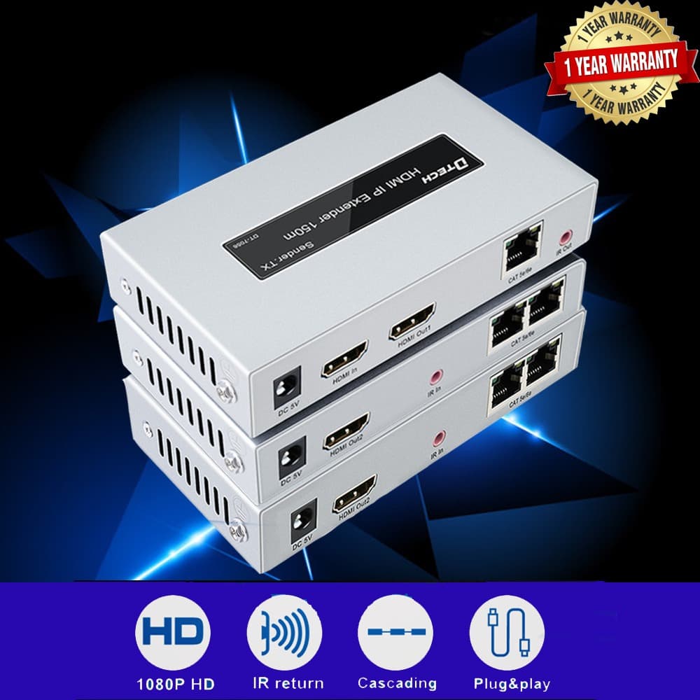 HDMI Extender 300 M With IR Full HD Support POE Over LAN CAT5e/6
